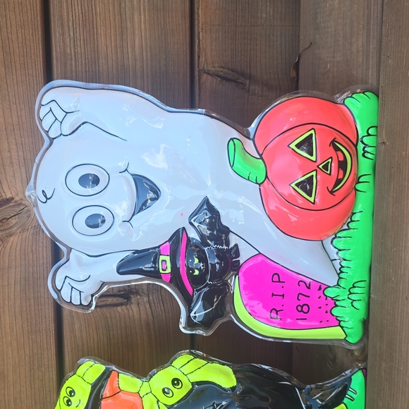 Vintage 1980s Halloween 3D vacuform molded plastic wall decorations - Picture 3 of 9